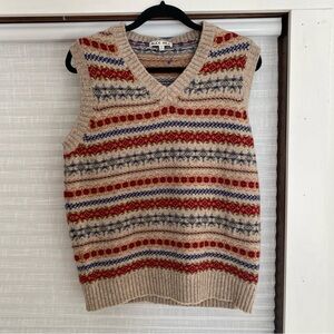 Alex Mill 100% extrafine merino wool fair aisle sweater vest